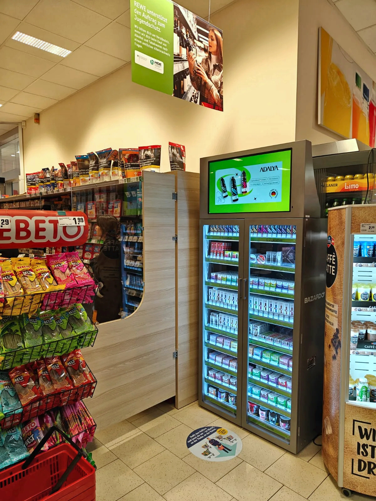 Bazardo Verkaufsvitrine bei Nahkauf, Stuttgart