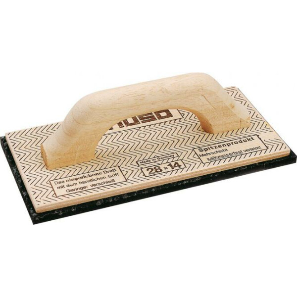 TRIUSO Mehrschicht-Holz-Reibebrett mit schwarzem 8 mm Zellgummibelag