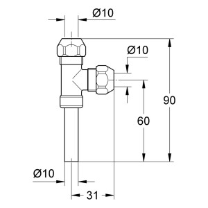 Grohe Original WAS T- Abzweigstück 41007 DN 10 chrom